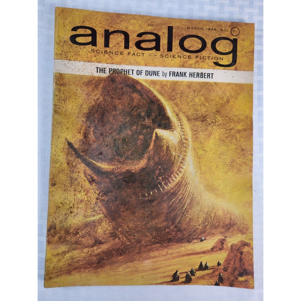 Analog March 1965 - Prophet of Dune part 3 - Frank Herbert - Sandworm Cover